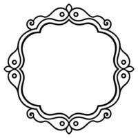 a black and white drawing of a frame with a decorative border vector
