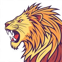 lion head with open mouth on a white background vector