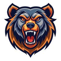 the head of a bear with an open mouth vector
