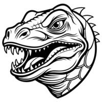 a dinosaur head with its mouth open and teeth vector