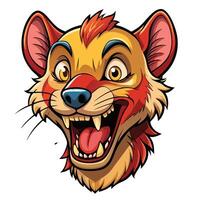 a cartoon lion head with its mouth open vector