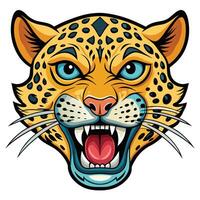 a jaguar head with its mouth open vector