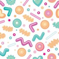 seamless pattern with retro shapes and colors vector