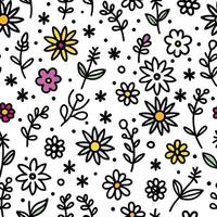 seamless pattern with flowers and leaves vector