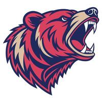 the head of a bear with its mouth open vector