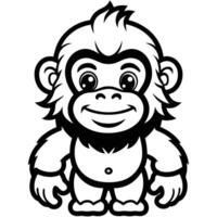 a cartoon gorilla with a big smile on his face vector
