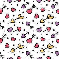 a pattern with hearts and arrows on it vector