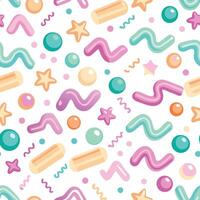 seamless pattern with colorful shapes and stars vector