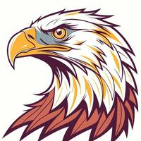 an eagle head with a yellow and red beak vector