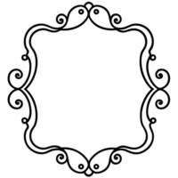 a black and white drawing of a frame with swirls vector