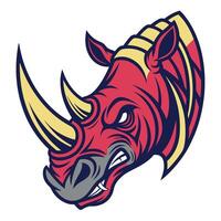 the head of a rhino is shown in a cartoon style vector