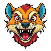 a cartoon fox head with its mouth open vector