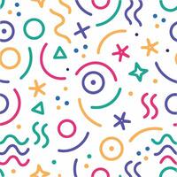 seamless pattern with colorful geometric shapes and lines vector