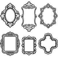 set of ornate frames vector