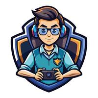 a man in glasses holding a camera vector