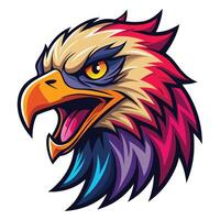 an eagle head with a colorful beak vector