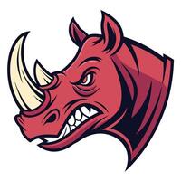 an angry rhino head with horns on it vector