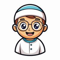 a cartoon character wearing glasses and a white cap vector