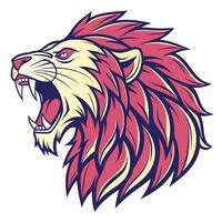 lion head with open mouth on a white background vector