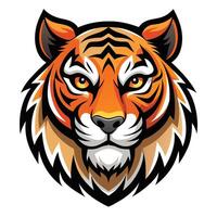 the head of a tiger is shown on a white background vector