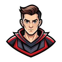 a cartoon avatar of a man in a red and black uniform vector