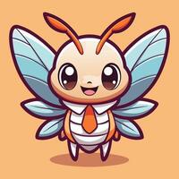 a cartoon insect with a tie on its head vector