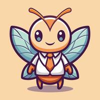 a cartoon insect wearing a suit and tie vector