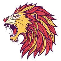 lion head with open mouth on a white background vector