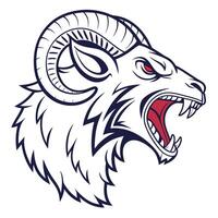 a ram head with its mouth open vector