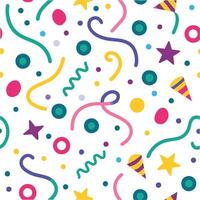 a colorful party background with confetti and stars vector