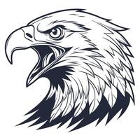 an eagle head with open mouth on a white background vector