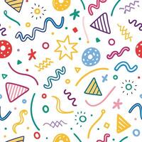 seamless pattern with colorful shapes and lines vector