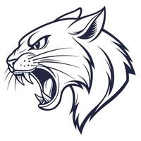 a head of a panther with its mouth open vector