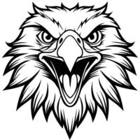 an eagle head with an angry expression on its face vector