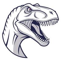 a t - rex head with open mouth vector