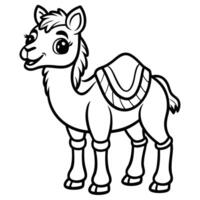 camel coloring pages for kids vector