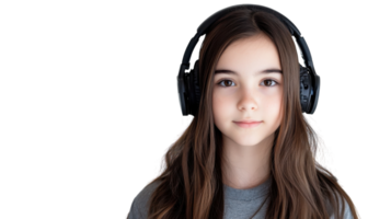 A Female Game Streamer Engaged in Live Streaming While Wearing Headphones for Enhanced Audio Experience and Interaction with Her Audience. png