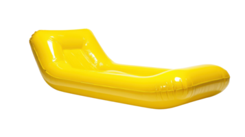 Bright Yellow Inflatable Pool Lounger Perfect for Relaxing in Sunlight by the Poolside or Beach, Enhancing Your Summer Experience. png
