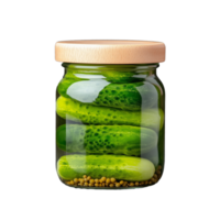 Freshly Picked Cucumbers in Jar with Transparent Background png
