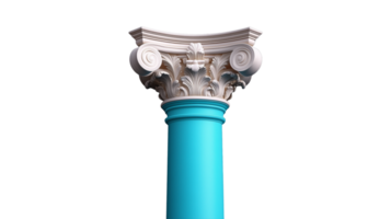 Elegant architectural column with intricate details on a transparent background png