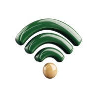 Wireless Signal Icon with Green Waves on Transparent Background png