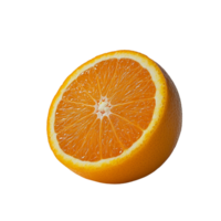 Orange sliced in half element on transparent background. png