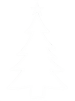 Line Art Christmas Tree, composed of simple lines and shapes, isolated on a transparent background. png