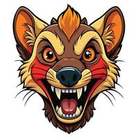a cartoon head of a hyena with a red and orange face vector