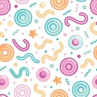 seamless pattern with colorful circles and shapes vector