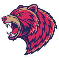 the head of a bear with its mouth open vector