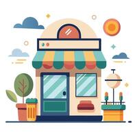 an illustration of a store front vector