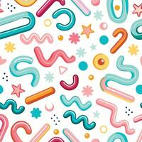 seamless pattern with colorful shapes and lines vector