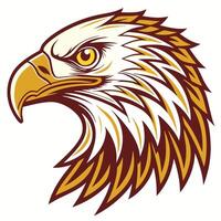 an eagle head with a yellow and brown color scheme vector