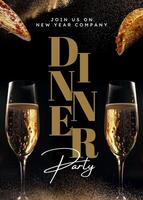 New Year Company Dinner Party Invitation Card Template